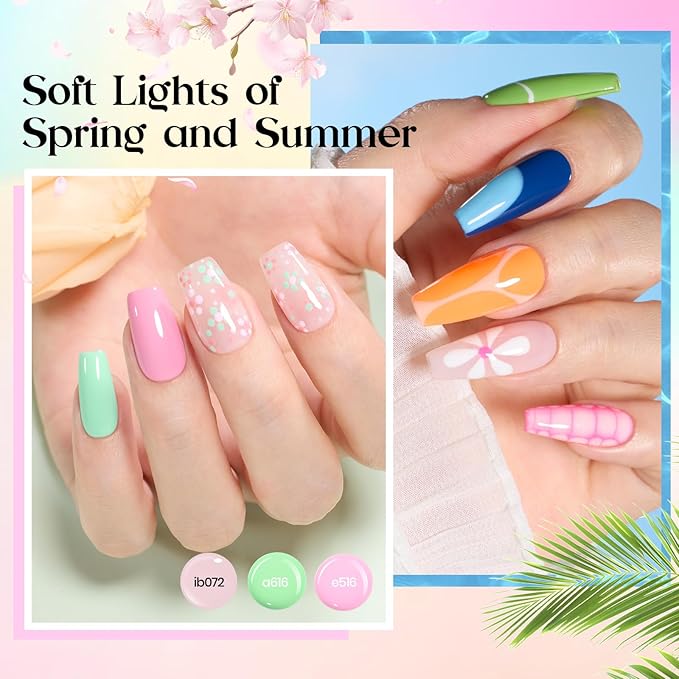 Beetles Gel Nail Polish Set - Seasons Variations 48 Colors Gel Polish Kit Brown Nude Pink Red Blue White with Base Top Coat Home DIY UV LED Soak Off Nail Art Salon Manicure Starter Kit Gift for Women