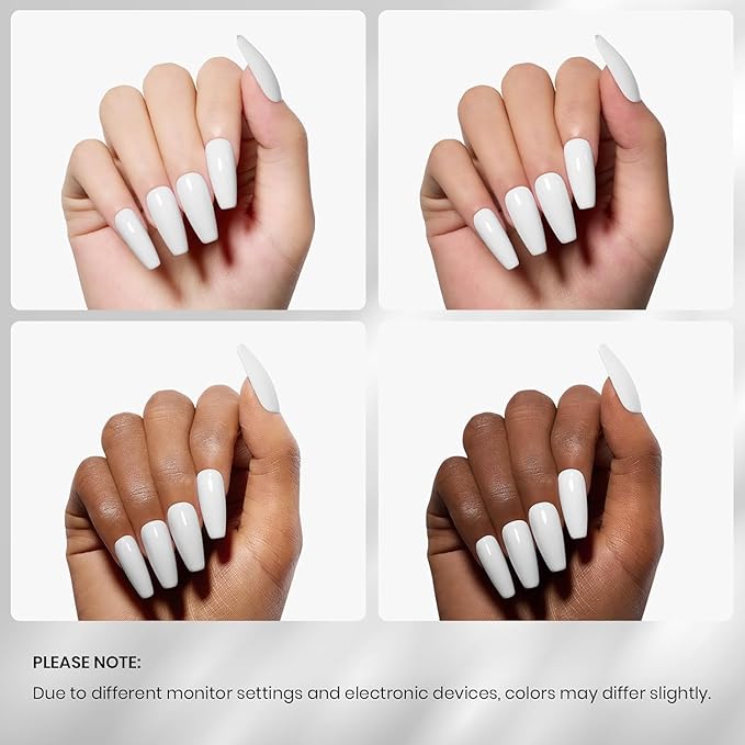 Beetles White Gel Nail Polish - 2Pcs 15ML White Color Gel Polish Soak Off UV Light Cure for French Nail Manicure Salon DIY Gift for Women