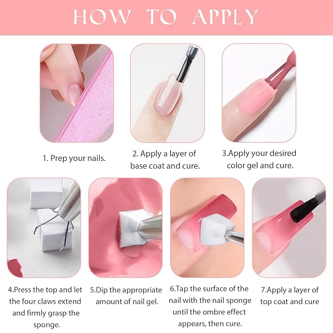 Gradient Painting Gel Set, 9 Colors Ombre Gel Nail Polish Red Brown Light Blue Pink Sponging for Pigment Pat Aura Nails French Manicure Soak Off UV Canyon Bloom
