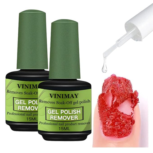2 Pack 15ml Gel Remover Polish - Gel Polish Remover for Nails - Quickly & Easily Gel Nail Remover Within 3-5 Minutes - No Soaking or Wrapping Nail Gel Remover (0.51 Fl Oz (Pack of 2))