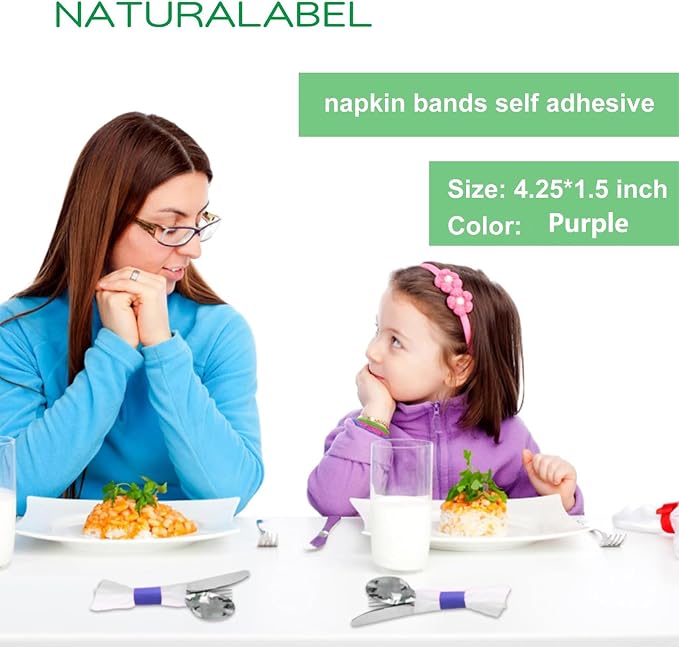 Self-Adhesive Napkin Bands, elegant table setting, - Image 5