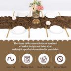 3 Pack Brown Cheesecloth Table Runner, 17 x 108 Inch, Gauze Cheese Cloth Table - Image 5