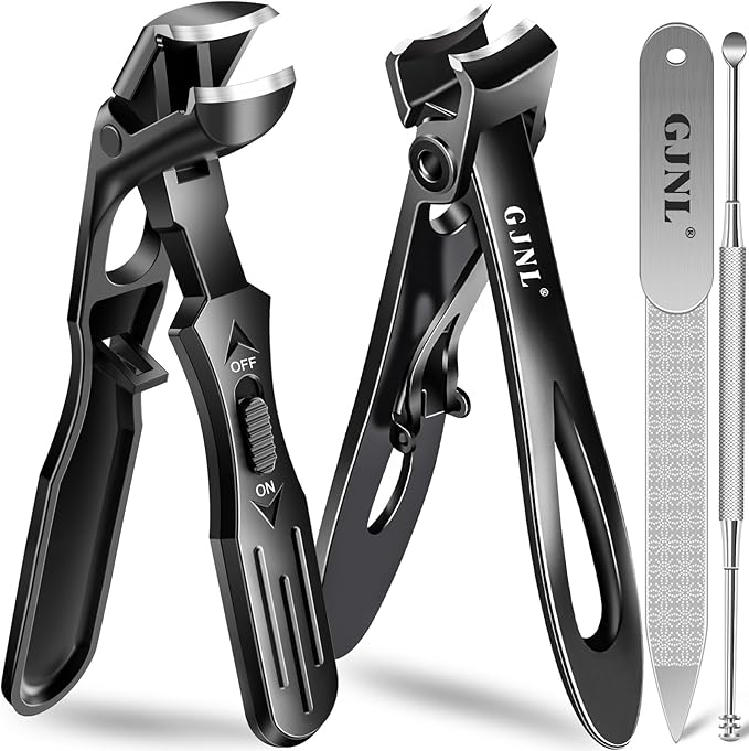 Toenail Clippers for Seniors Thick Toenails, Stocking Stuffers Gifts for Men Women, Angled Head Long Handle Toe Nail Clippers for Men with Wide Jaw Opening, Christmas Xmas Presents Gifts for Adults