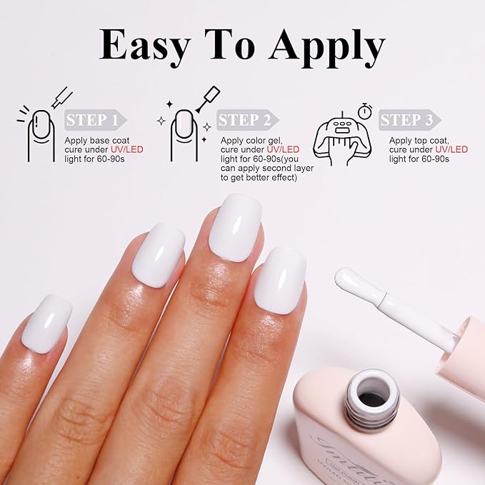 Imtiti Gel Nail Polish Set, Classic Christmas Red and White Gel Polish Soak Off LED U V Nail Gel Polish DIY Nail Art Starter Manicure Salon Gel Nail Polish Kit 10ML