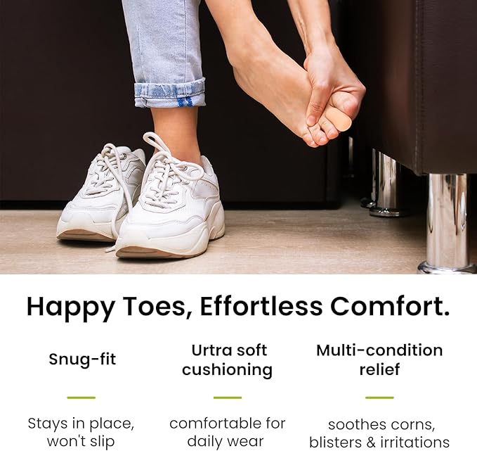 Bukihome 12 Pcs Gel Toe Cap, Toe Protector for Women Men - Cushions and Protects to Cover Toes, Relief Toe Pain from Ingrown Toenails, Corns, Blisters, Hammer Toes (8L + 4S)