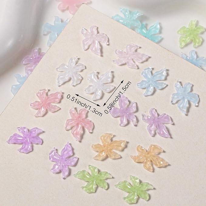150-Piece Crystal Flower Nail Charms Set, Mixed Color 3D Rhinestones, Spring Floral Design, Manicure Decoration