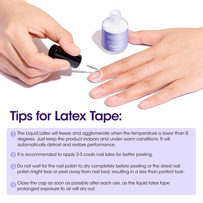 Gellen Gel Polish Remover Kit - Gel Nail Polish Remover with Latex Tape Peel Off Liquid and Manicure Tools, Quick & Easy Gel Polish Remover in 2-5 minutes, No Damage to Nails