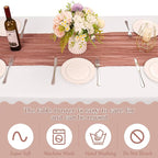 10 Pack Dusty Blush Cheesecloth Table Runner 10FT Boho Gauze Fabric Table - Image 4