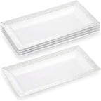 Plastic Serving Tray & Platter Set White Lace Disposable Party Trays & Platters by Yumchikel