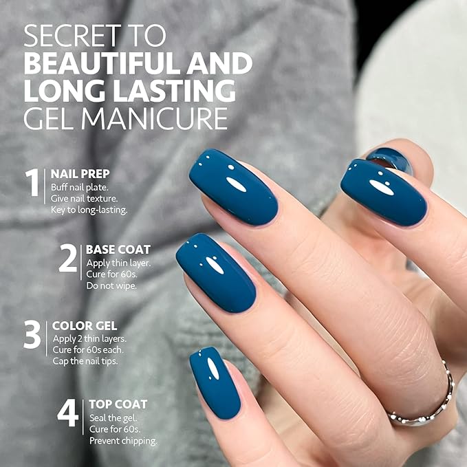 GAOY Blue Gel Nail Polish, 16ml Soak Off Gel Polish, UV Light Cure for Nail Art DIY Manicure at Home, 2114 Indigo Blue