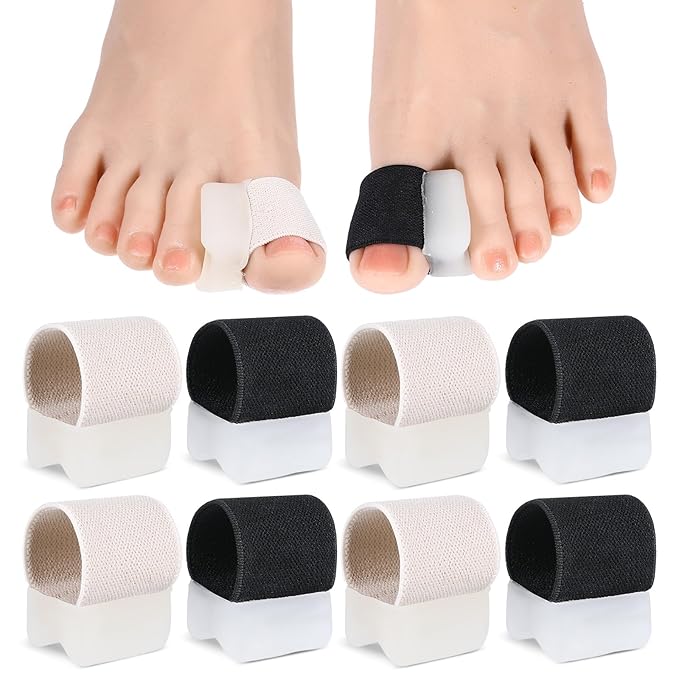 8 Pcs Gel Toe Separators Foot Toe Spacers Corrector Silicone Spreader for Bunions Overlapping Toes Pedicures Nail Art Tools for Men and Women