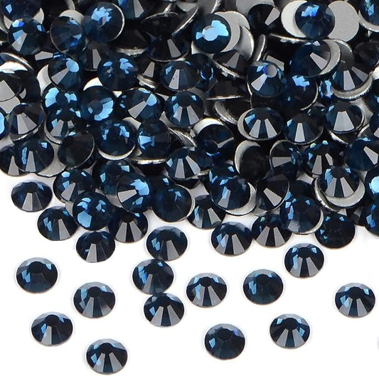 2880PCS Art Nail Rhinestones Non Hotfix Glue Fix Round Crystals Glass Flatback for DIY Jewelry Making with one Picking Pen (ss10 2880pcs, Montana)