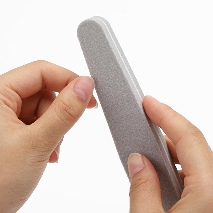 Nail Buffers Blocks 10 Pcs Double Sided Professional Nail File 100/180 Grit for Acrylic/Natural Nails, Gray