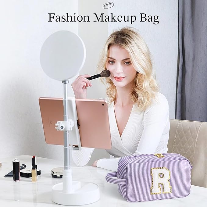 YOOLIFE Birthday Gifts - 21st 20th 30th 40th 50th 60th Birthday Gifts for Women, Happy Birthday Gifts, Personalized Birthday Gifts for Women, Monogram Initial Makeup Bag, Cosmetic Bag for Women S