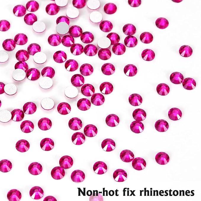Novani Rhinestones Flatback Rhinestones Glass Gems Stones Jewels Round Gemstones Non-Hotfix Crystal for Crafts,SS30,288 Pieces,Peach