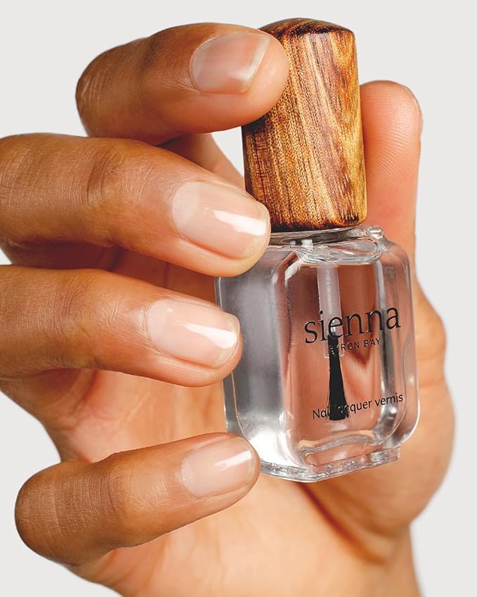 Sienna Byron Bay Essential Duo Base & Top Coat, Natural Nail Polish, Non-Toxic, Long-Lasting, Vegan & Cruelty-Free, No Nano-Particles, 10ml set – .68 fl oz.