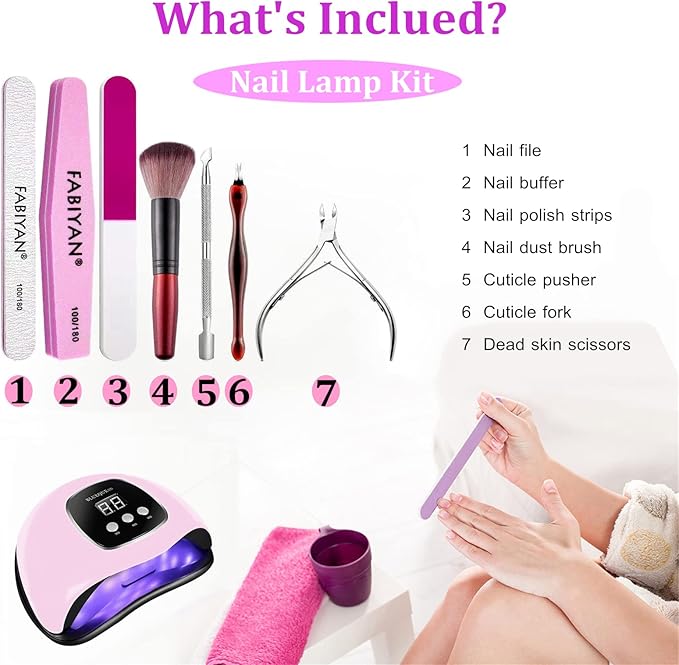 BIGBEAR UV Light for Nails, 48W LED Nail Light for Gel Polish, Fast Nail Dryer with Automatic Sensor, 3 Timer Setting, Small and Portable, UV LED Nail Lamp for Fingernail and Toenail