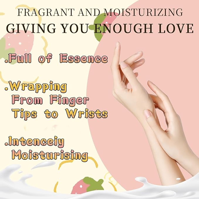 Hand Cream Moisturizing Mask, Hand Masks Moisturizing Glove for Dry Hands, Hydrating and Regenerates Dead Skin, Hand Care Moisture Gloves for Dry Hands, Safe for All Skin Types (count, 9 pack)