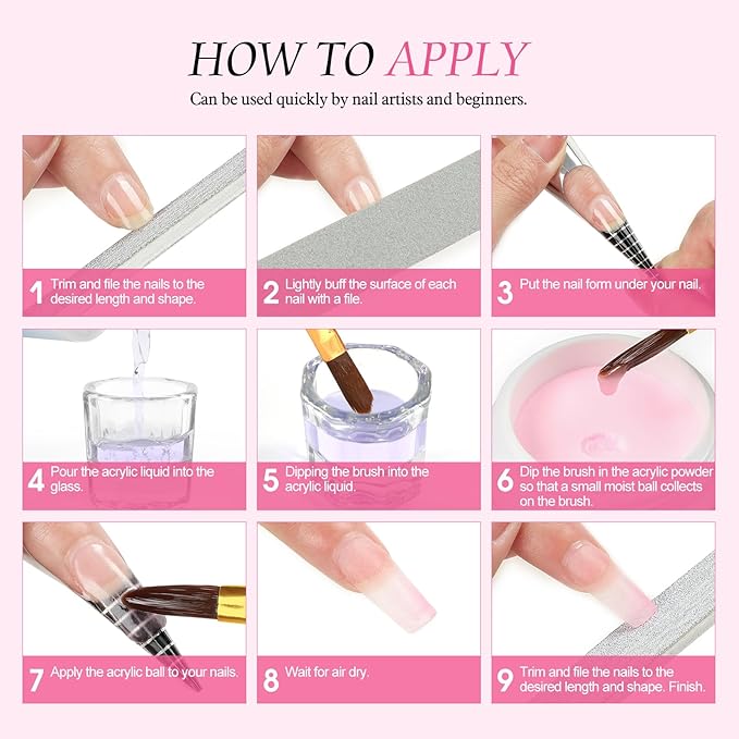 Peacecolor Acrylic Nail Kit for Beginners with Everything,Professional Nail Kit Acrylic Set with Drill U V Light 21Pc Glitter Powder Gel Polish Decorations Gel Nail Gift Set for Home Salon