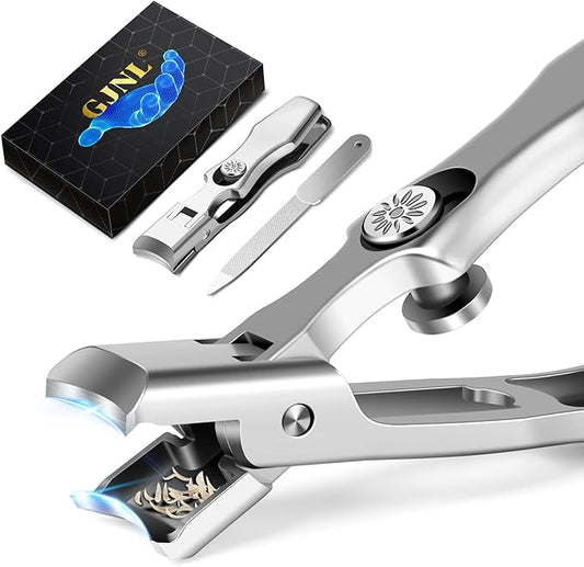German Nail Clippers Stocking Stuffers for Men, Large Wide Jaw Toenail Clippers for Men Women, Heavy Duty Ultra Sharp Stainless Steel Anti-Splash Toe Nail Clippers for Seniors