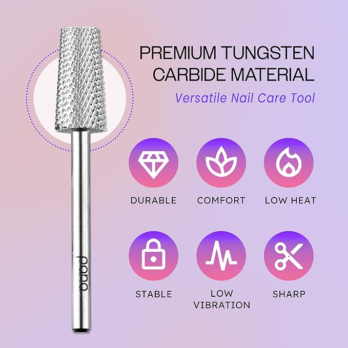 Premium Pana 3/32" Tapered Barrel Carbide Nail Bit -For Electric Dremel Drill Machine, Nail Art Design, Manicure, Pedicure, Nail File, Cuticle Clean etc. (Fine Grit- Silver)