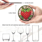 Strawberry Coasters for Drinks, Strawberry Decor Bar Drink Coasters for Coffee - Image 4