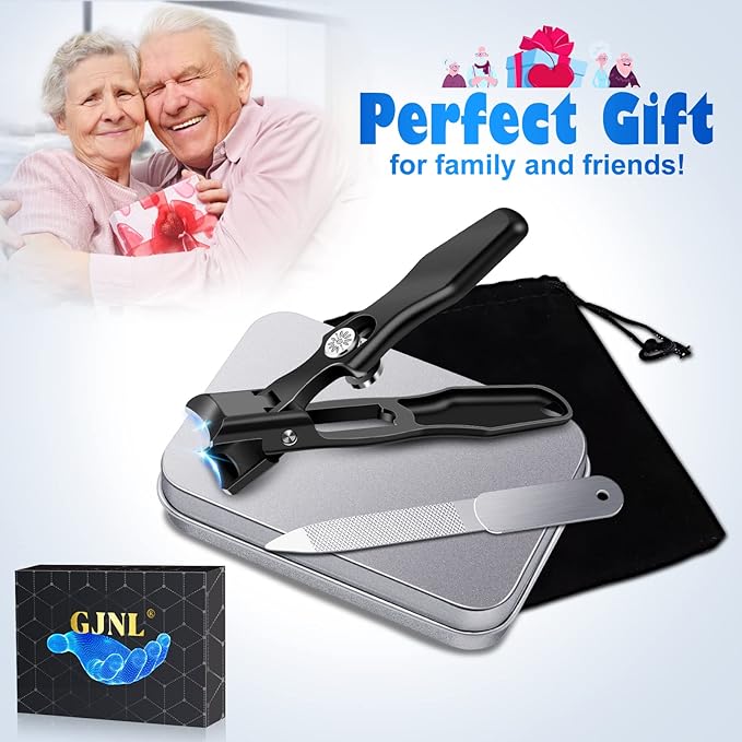 German Nail Clippers for Men with Catcher, Stocking Stuffers for Men Large Toenail Clippers for Thick Nails, Heavy Duty Ultra Anti-Splash Toe Nail Cutter, Christmas Xmas Presents Gifts for Adults