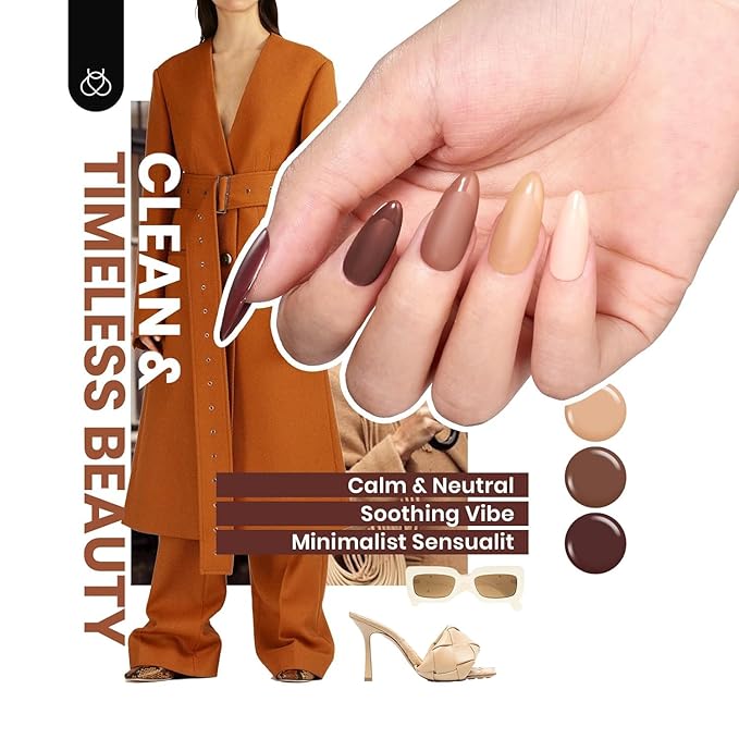 beetles Gel Polish Urban Rhythm - Fall Winter Gel Nail Polish Set Burgundy Red Nude Brown Purple 25 Colors with 3Pcs Base Top Coat Nail Art DIY Salon Manicure UV LED Soak Of Gifts for Women Girls