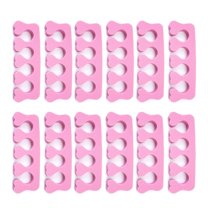 Quacc 12pcs Sponge Toe Separators Soft Finger Separators Toe Divider Spacer for Polishing Pedicure Manicure Coating Gel Painting Nail Art Beauty Accessories