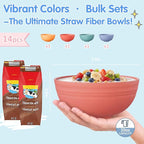 Quatish 14 PCS Unbreakable Cereal Bowls, Dishwasher & Microwave Safe Wheat - Image 4