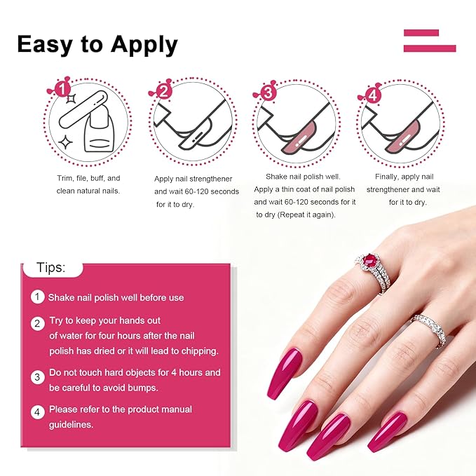 16.5ml Rose Red Perfume Nail Polish Large Volume Quick Dry Nail Polish, Long Lasting Shine, Fingernail Toenail Nail Art DIY Home Travel Nail Art Gift