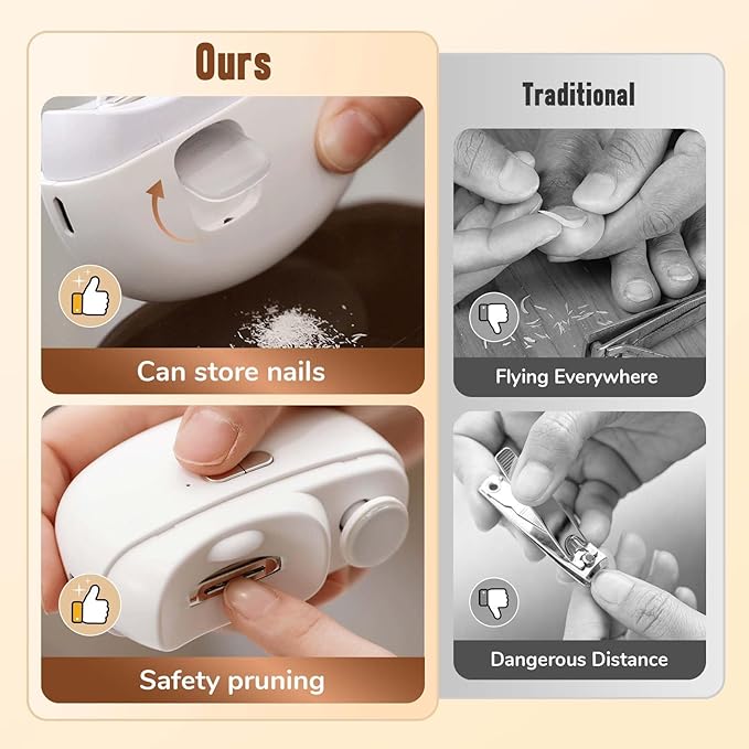 Electric Nail Clipper, 2026 New 2 in 1 Electric Polishing Automatic Nail Clippers, with Polishing, Multifunctional Nail Trimmer with 2 Adjustable Speeds for Seniors, Kids, Adults (Black)