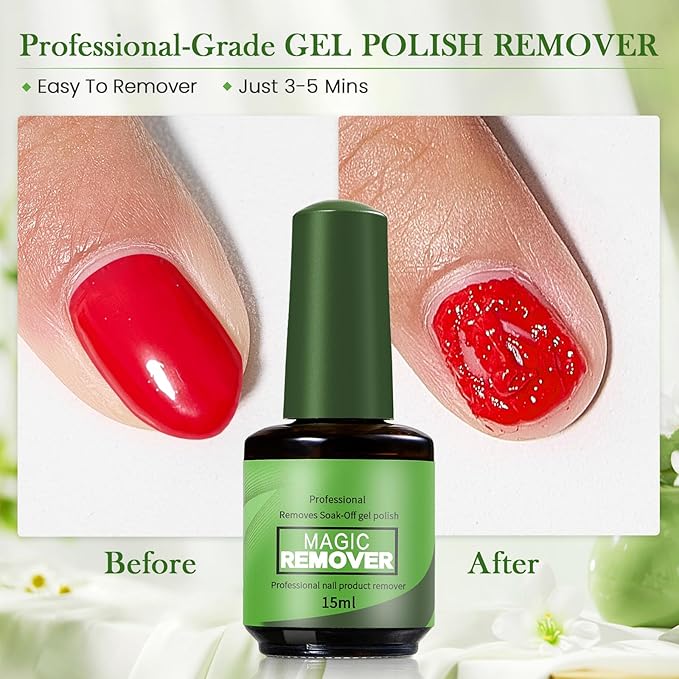 Gel Nail Polish Remover 2 PCS- Gel Polish Remover for Gel Nails Professional 2-5 Minute, Easy and Quick Remove Gel Polish at Home