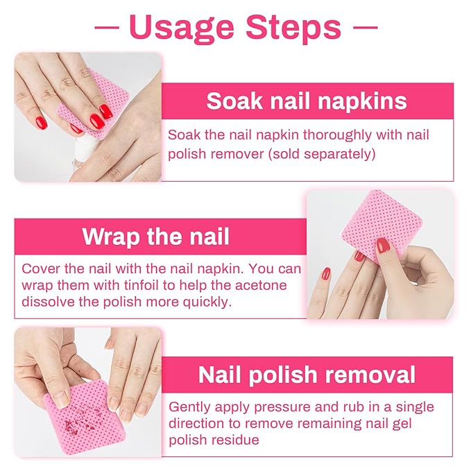 1500pcs Lint Free Nail Wipes - No Lint Nail Polish Gel Remover Wipe Toallitas Sin Pelusa Para UñAs Non Lint Nail Prep Pads Eyelash Extension Napkins Pink Nail Supplies Art Tech Must Haves Stuff