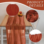 12 Pack Cheesecloth Table Runner, 10ft Rustic Sheer Runner Gauze Boho Wedding - Image 3