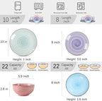 Selamica Ceramic Plates and Bowls Set, 24 Pieces Dinnerware Sets - Image 3