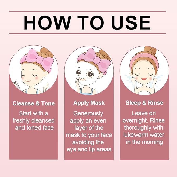 Pink Collagen Jelly Gel Sleeping Mask, Overnight Face Mask for Glass Glow Skin Hydrating Firming Elasticity, Deep Moisture Barrier Care, Cooling Refreshing Korean Skincare, 28g x 4pcs