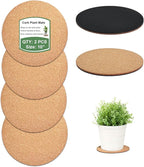 10 Inch Cork Plant Coasters, 2 Pack Round Plant Mats by vensovo