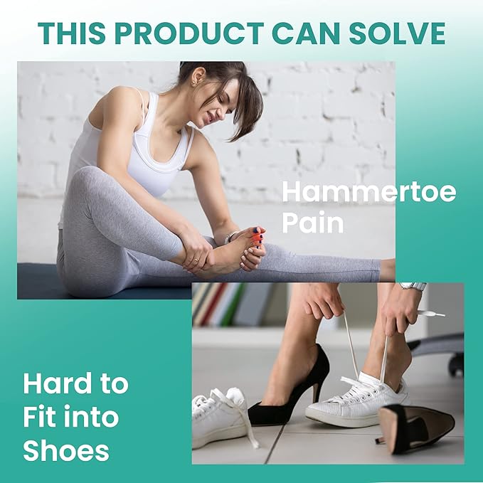 Welnove Hammertoe Corrector - Toe Straightener to Curled Toes, Broken toe, Bunion Corrector for Women and Men, Small*3 Pairs
