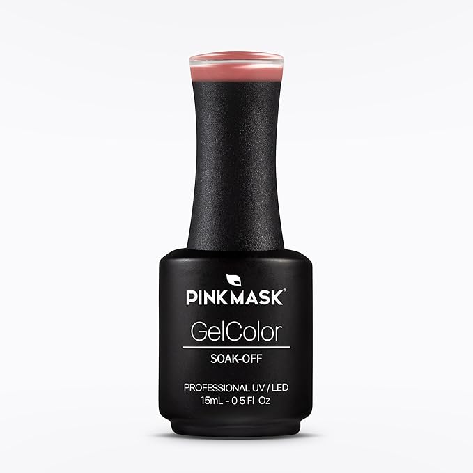 PINK MASK Gel Color Nail Polish Cinnamon 15ml / o.5 oz - UV/LED Gel Polish, Non Wipe, Long Lasting, Soak Off Formula