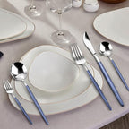 VANVRO Mirror Silver Blue Silverware Set, 20-Piece Stainless Steel Flatware Set - Image 6