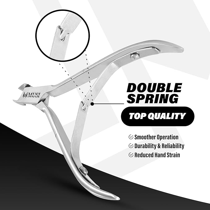 Cuticle Trimmer – 2PCs Professional Stainless Steel Cuticle Nipper and Fine Curved Nail Scissors for Men and Women – Precision Cuticle Cutter – Manicure Clipper Tools for Fingernails and Toenails