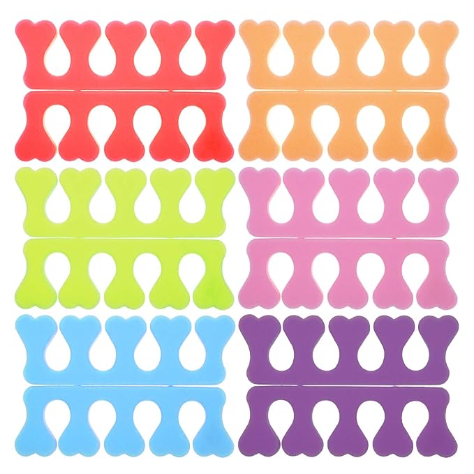 6 Pairs Toe Separators Finger Spreader Set,MWOOT Soft Sponge Finger Toe Divider Spacer Cushions Nail Art Manicure Tools for Gel Polish Coating Painting Pedicure