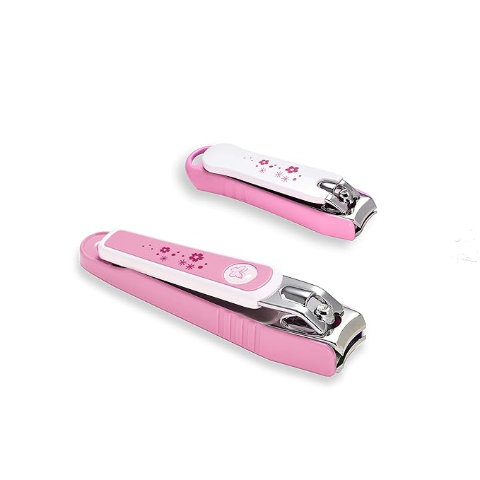 PAFASON Ultra Sharp Stainless Steel Nail Clipper Trimmer Cutter Set with Built-in Nail Catcher & Nail File 2 Pack Fingernail & Toenail Clippers for Men & Women