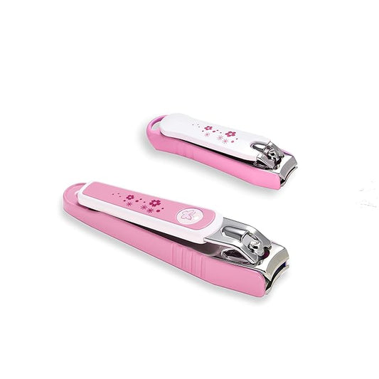 PAFASON Ultra Sharp Stainless Steel Nail Clipper Trimmer Cutter Set with Built-in Nail Catcher & Nail File 2 Pack Fingernail & Toenail Clippers for Men & Women