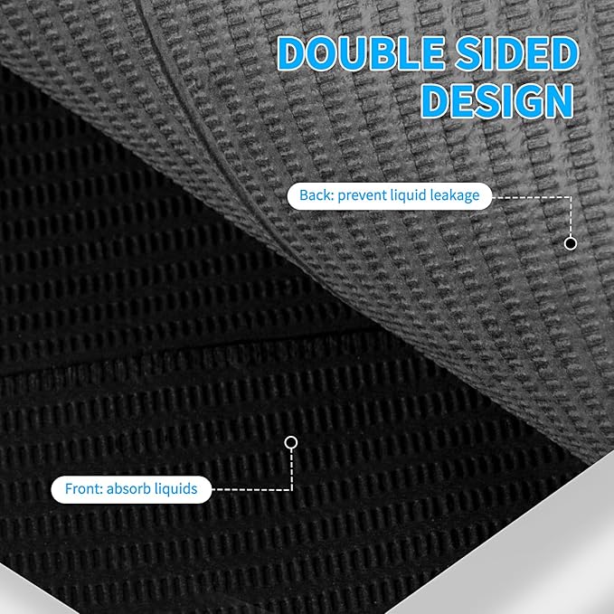 Gusnilo Nail Art Table Mat - Disposable Nail Paper Towels (50PCS) - Black Waterproof 3-Ply Nail Art Paper 13" X 18" Pads for Nail Table Decoration Kit, Nail Art Accessories
