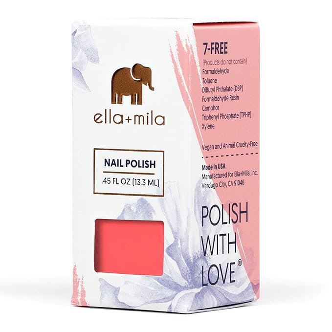 ella+mila Professional, Quick Dry, Long-Lasting & Chip-Resistant Pink Nail Polishes (Pinktini - 0.45 fl oz)