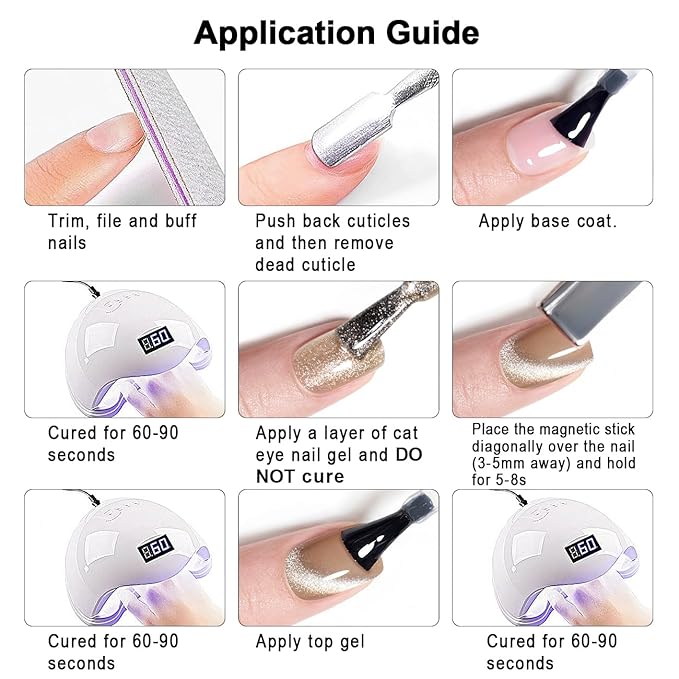 RARJSM Cat Eye Gel Nail Polish Nude Skin Tone Color Silver Glitter 15ml 9D Cateye Galaxy Universal Shimmer Velvet Ice Gel Polish with Magnetic Stick UV LED Curing Require Soak Off Home Salon