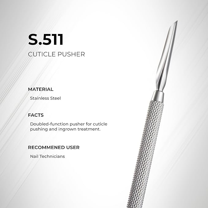 NGHIA Pusher - S-511 (Stainless Steel) | Double–Ended Ingrown Nail Treatment and Cuticle Pusher | Premium Quality for Nail Care | Ergonomic Design | Suitable for Professional & Home Use
