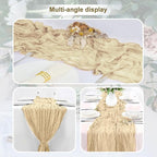 1 Pack Beige Cheesecloth Table Runner 35x120 Inch 10Ft Rustic Gauze Cheese - Image 6